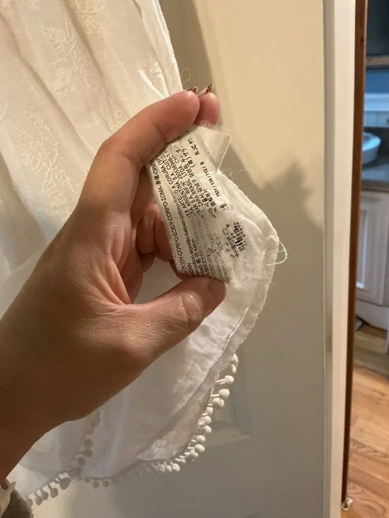 Zara Cream Embroidered Long Sleeve Babydoll Dress Womens Small Cottagecore Fairy - Picture 8 of 13